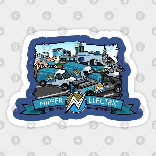 Nipper Electric Waterside Nauticus Sticker by Nipper Electric 